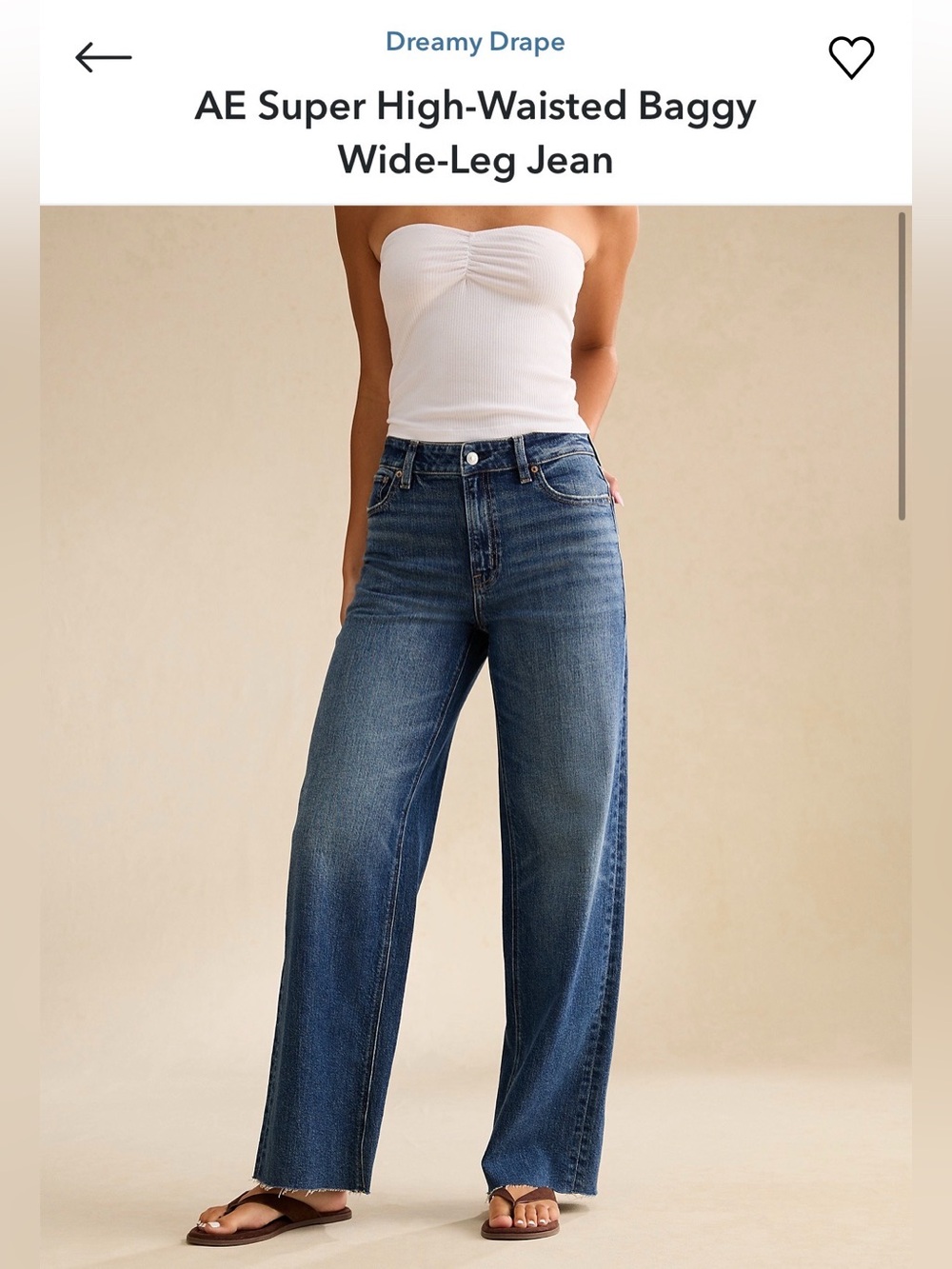 AE dreamy drape super high waisted baggy wide leg jeans
